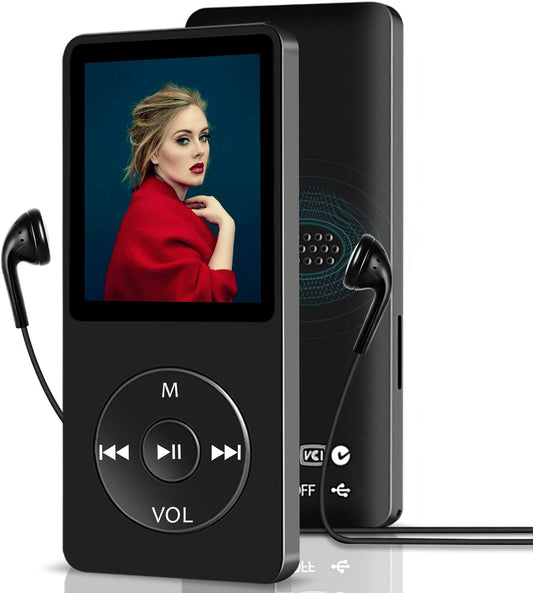 32GB MP3 Player with Bluetooth, Wodgreat Portable HiFi Lossless Music Players with Built-in Speaker for FM/Video/E-Book, Multifunctional Walkman Media Player with TF Card Slot, Support up to 128GB - PuriLite