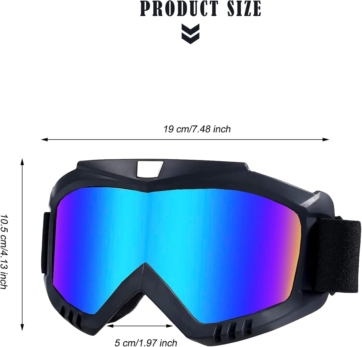 Dirt Bike Goggles,Anti-Fog Dirtbike Goggles,Motorcycle ATV Goggles Adult Motocross Skiing Snowboarding Goggles - PuriLite