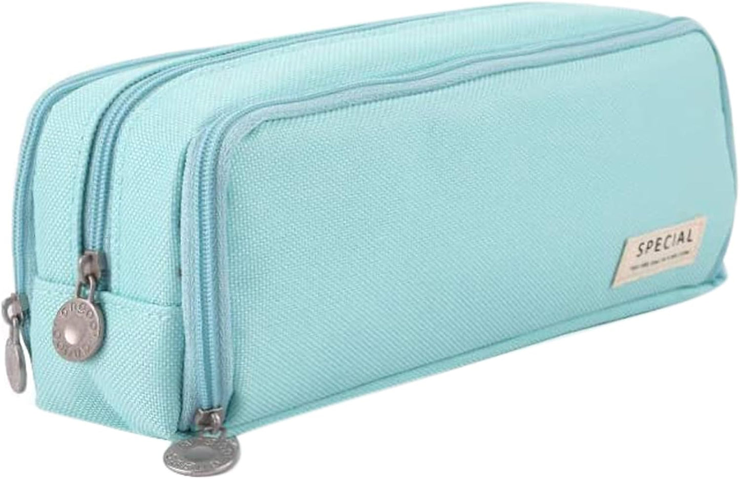 Big Capacity Pencil Case, OLIYuMi 3 Compartment Pencil Pouch Pencil Bag Storage Box Stationery Organizer Makeup Bag with Zipper Closure for Student Office College Boys and Girls (Pink)