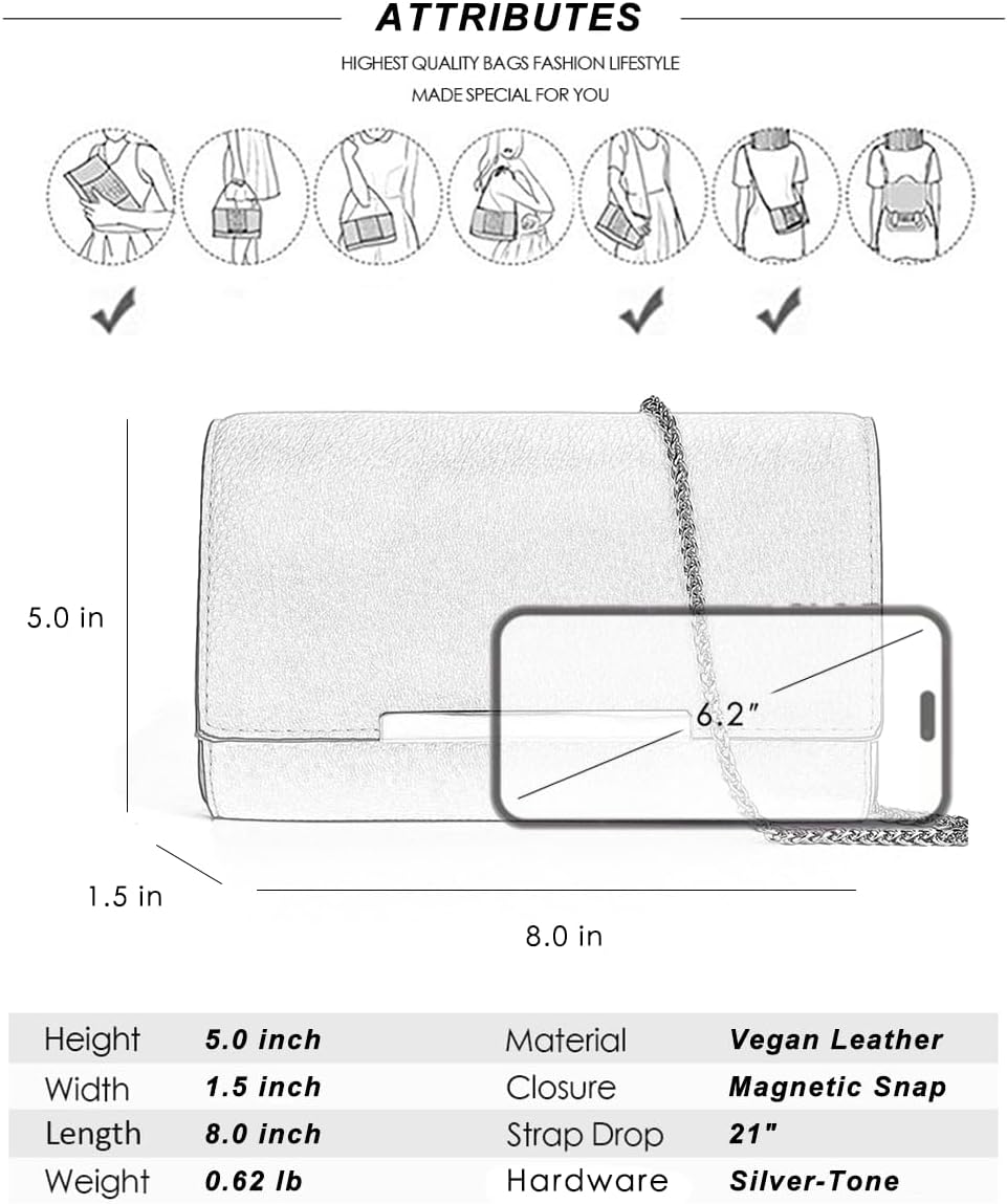 AFKOMST Small Clutch Purses for Women Summer Crossbody Bags and Straw Wristlet Handbags with Chain Strap