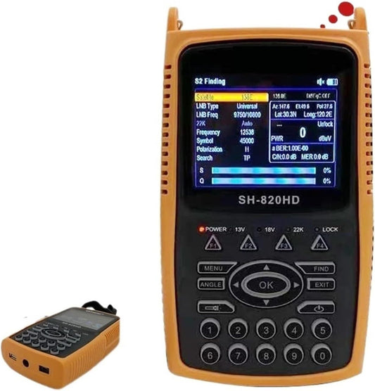 3.5 Inch Combo Satfinder SATHERO SH-820HD Satellite Finder Meter.265 HEVC,DVB-S/S2/T/T2/C/CCTV HD Digital Signal Meter(S2 T2 CCTV) - PuriLite