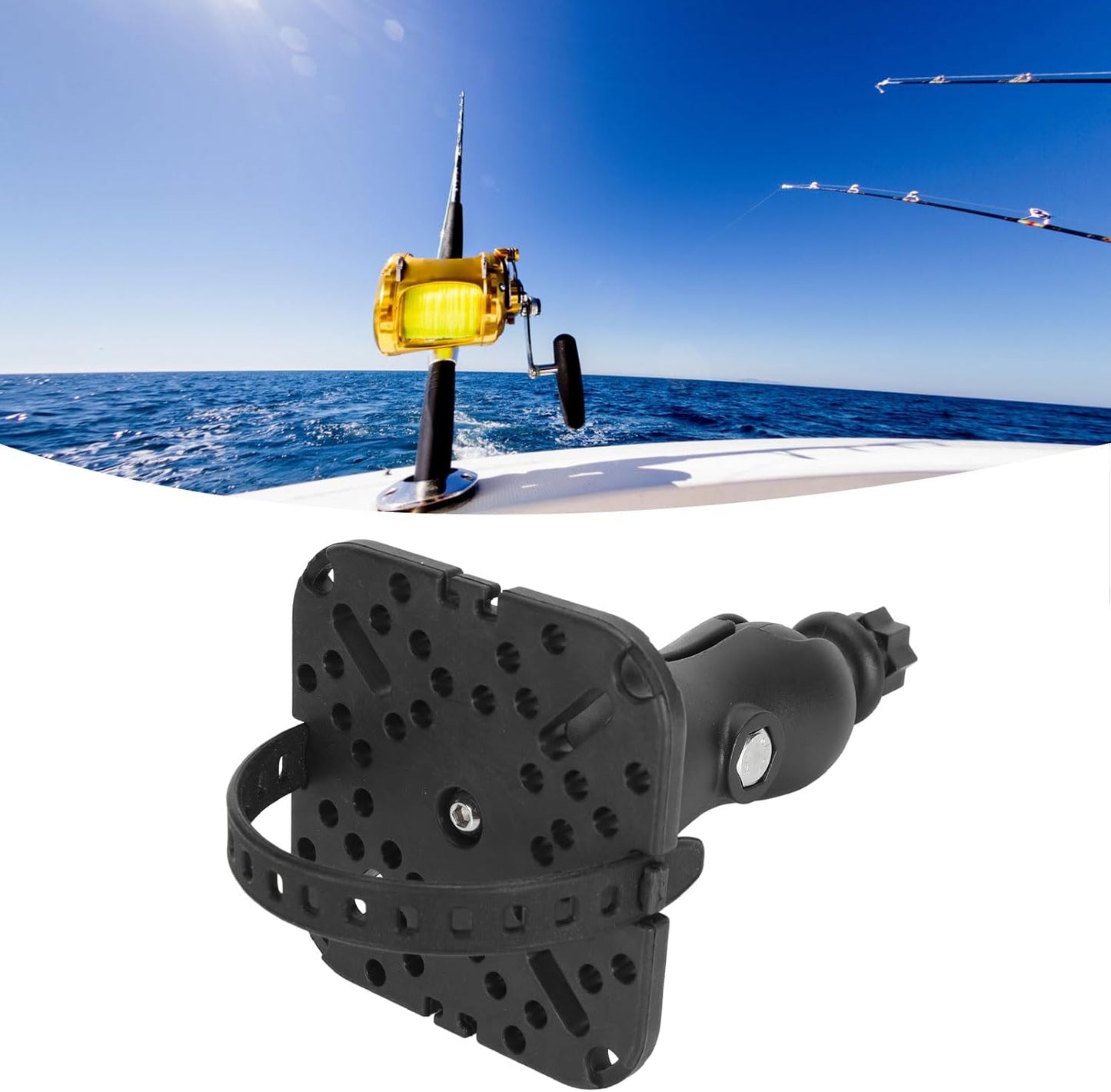 Fish Finder Mount Base, 360° Rotation Ball Mount Fish Finder Bracket Universal Marine Electronic Fish Finder Mount Accessories for Marine Boat Kayak, for