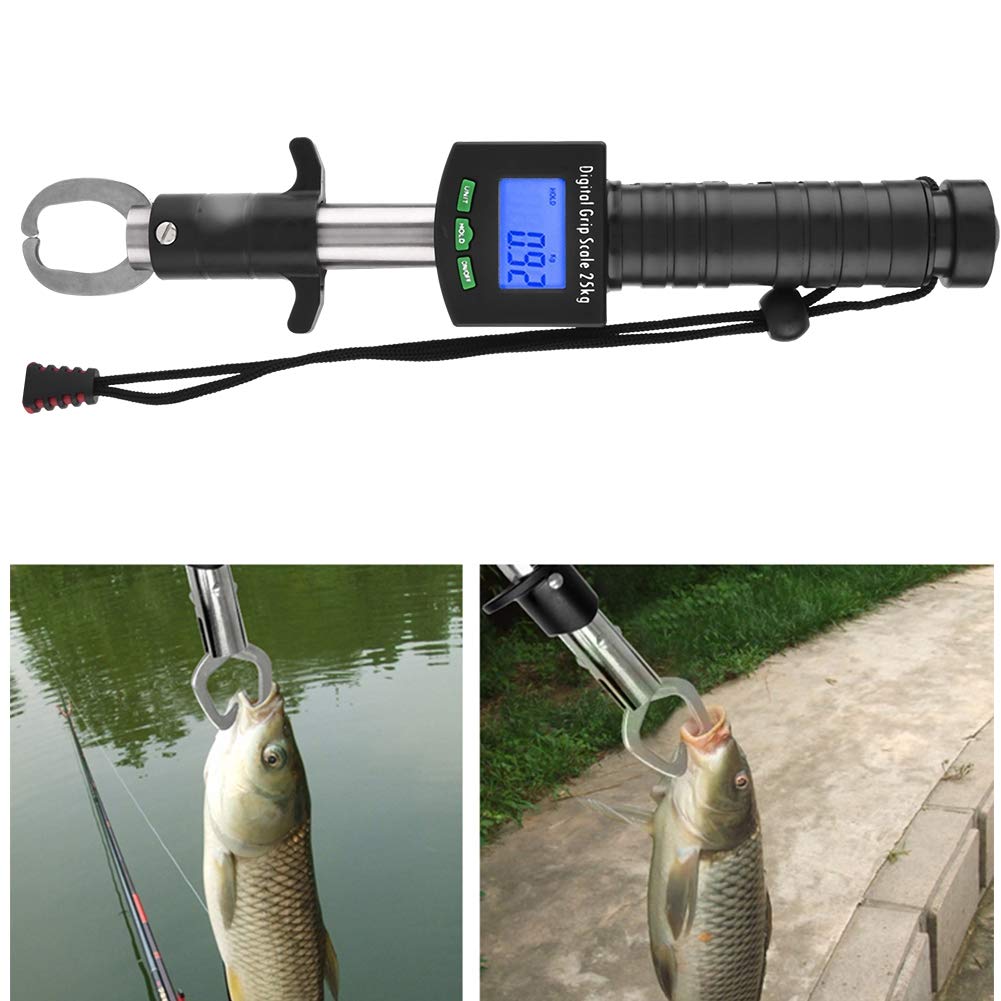 Fish Lip Grip with LED Display Multi-Function Digital Fish Grip Scale 25 Kg 55LB Electronic Control Grabber
