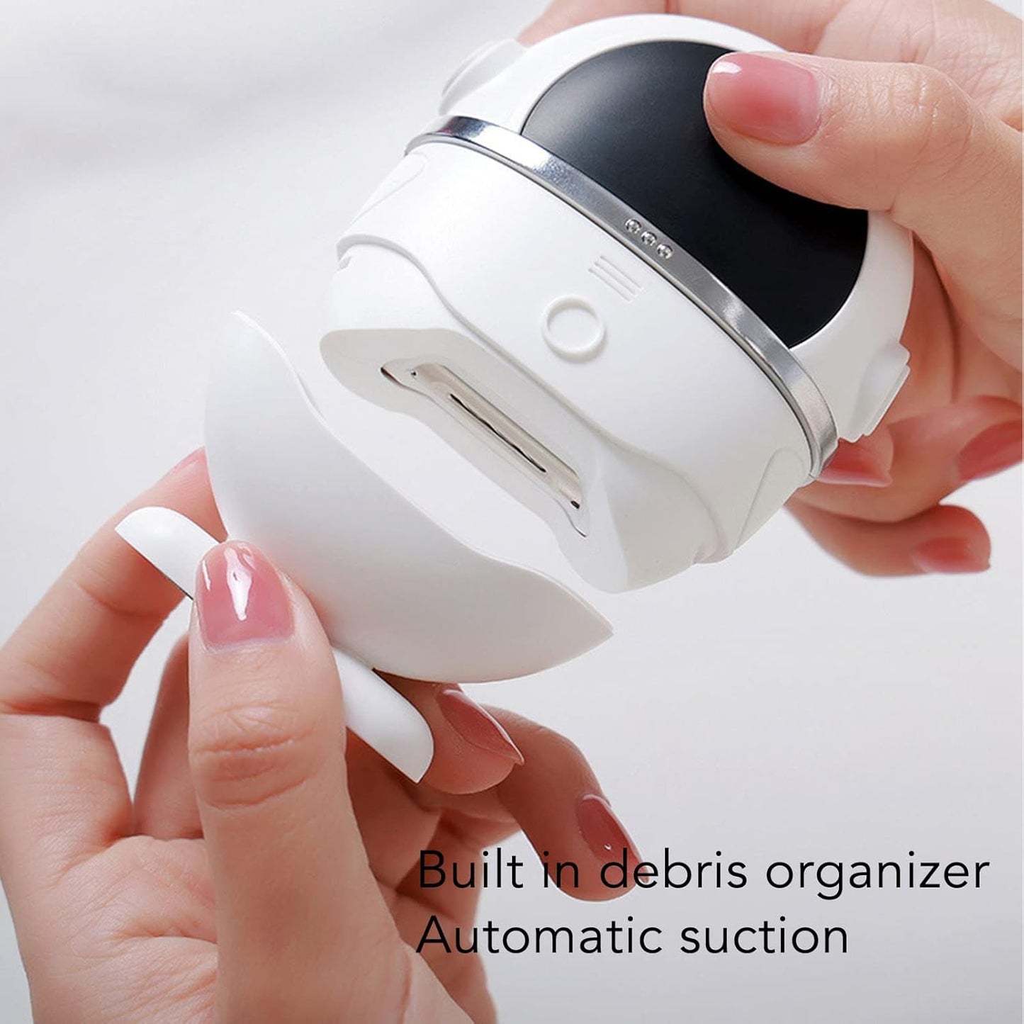 Automatic Electric Nail Clipper, 2 in1 Fingernail Cutter and Polisher with Nail Scraps Storage, Low Noise Baby Nail Trimmer 500mAh USB Rechargeable Electric Nail File for Baby, Kids, Seniors Nail Care