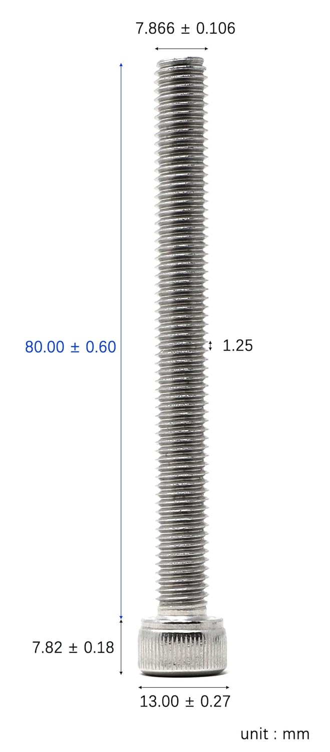 iexcell 25 Pcs M6 x 20mm Thread Pitch 1 mm Stainless Steel 304 Hex Socket Head Cap Screws Bolts Kit