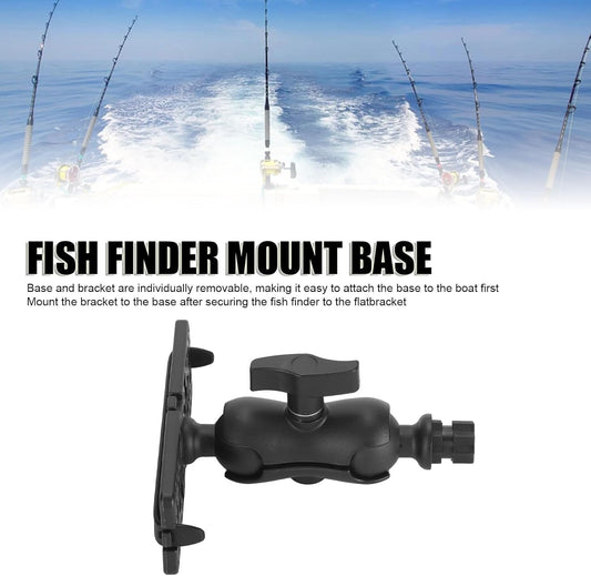 Fish Finder Mount Base,Universal 360° Rotation Fish Finder Bracket,Nylon & Silicone Rotating Ball Hex Base Holder for Marine Boat Kayak - PuriLite