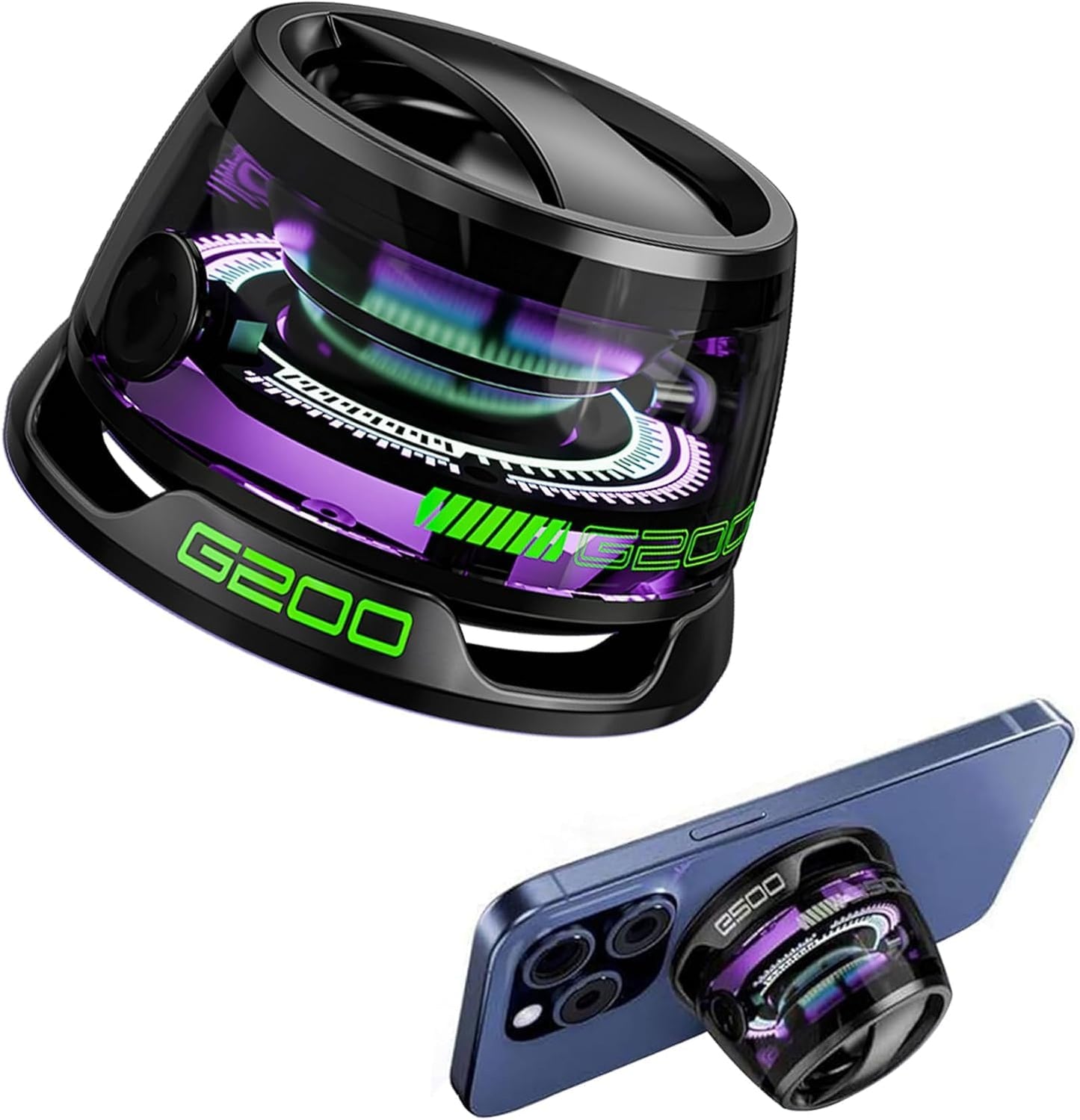 2 Pack G200 Magnetic Bluetooth Speakers with RGB Lights, Wireless Portable Dual Speakers for Stereo Sound, Bluetooth 5.3, Magnetic Mount & Phone Stand, Waterproof, for Outdoor Camping, Home, Gifts
