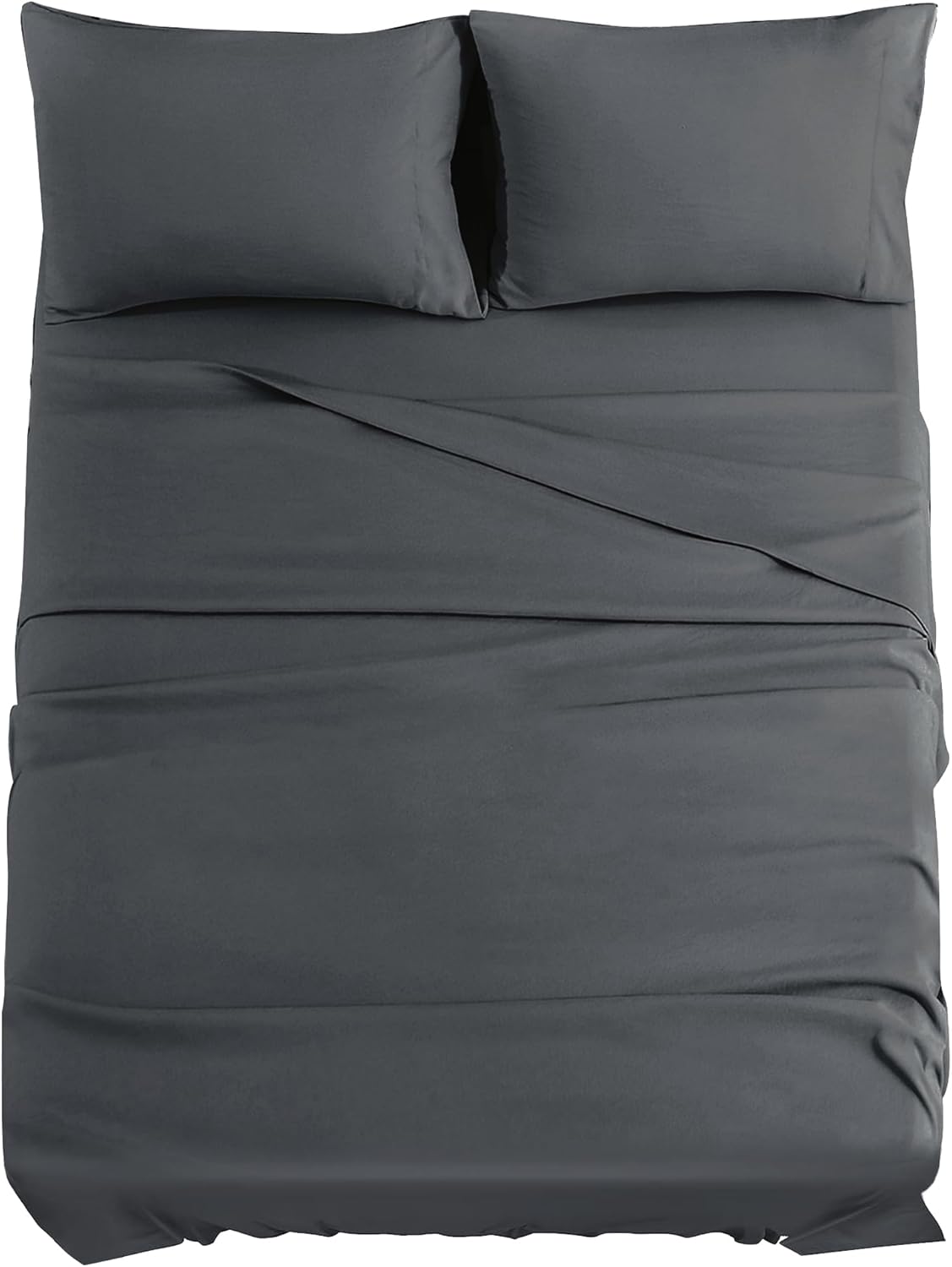 JOLLYVOGUE Queen Size Bed Sheet Set - 4 Piece Bed Sheets Set with Deep Pocket - Soft Breathable & Cooling - Resists Shrinkage & Fading Draps Queen - Easy Care (Dark Grey)