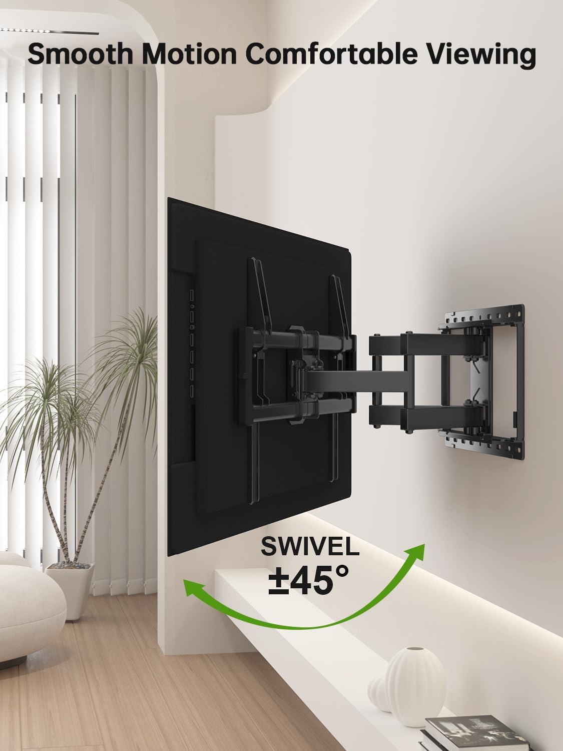 USX MOUNT Full Motion TV Wall Mount for Most 47-84 inch Flat Screen TVs, Wall Mount TV Bracket with Dual Swivel Articulating Arms, TV Mount with Max VESA 600x400mm, up to 132lbs, Fits 8” 12” 16" Studs