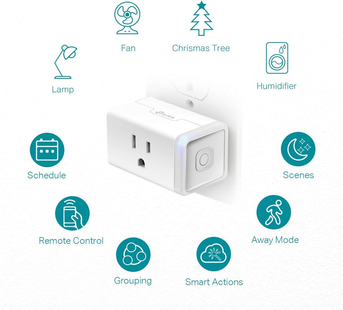 Kasa Smart Plug Mini by TP-Link (HS103P2) - Smart Home WiFi Outlet Works with Alexa, Echo and Google Home, No Hub Required, Remote Control, 2.4GHz WiFi Required, 15 Amp, UL Certified, 2-Pack, White
