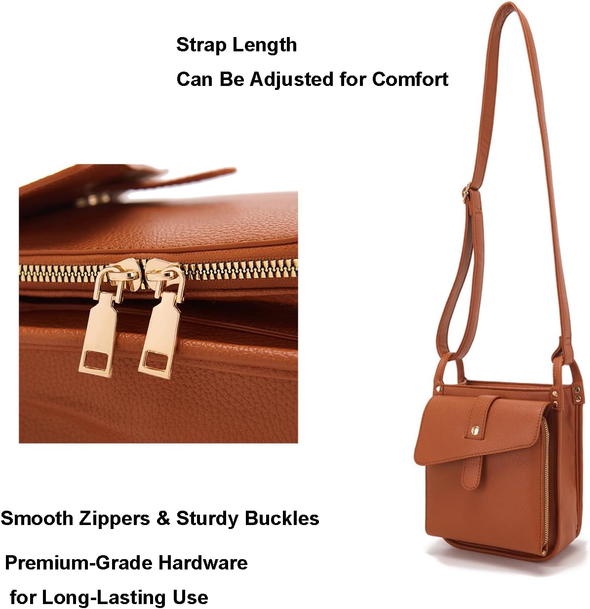 Lexiyat Crossbody Purses for Women Trendy Cell Phone Bag Leather Shoulder Handbags with Card Slots - PuriLite
