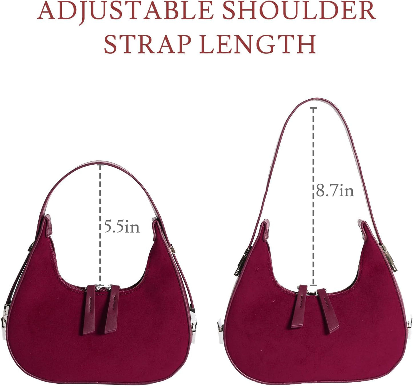 Prpeko Shoulder Bag Crescent Retro Y2k Hobo Handbags 90s Underarm Purse Bag Fashion Clutch Purses for Women