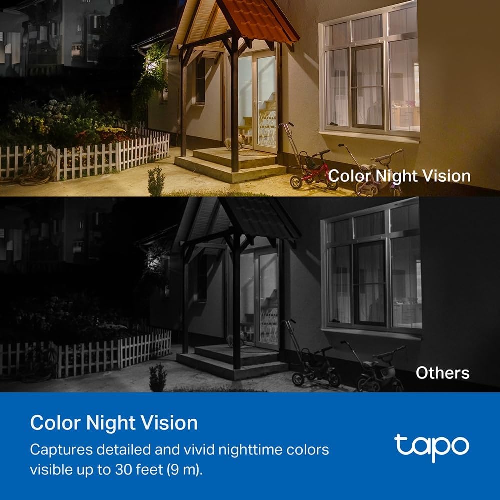 TP-Link Tapo SolarCam 2K, Outdoor Battery Camera w/Solar Panel Base, Wireless Camera, 2K QHD, 150° Super-Wide FOV, Free Person/Vehicle/Pet Detection, SD/Cloud Storage, Starlight Color Night Vision