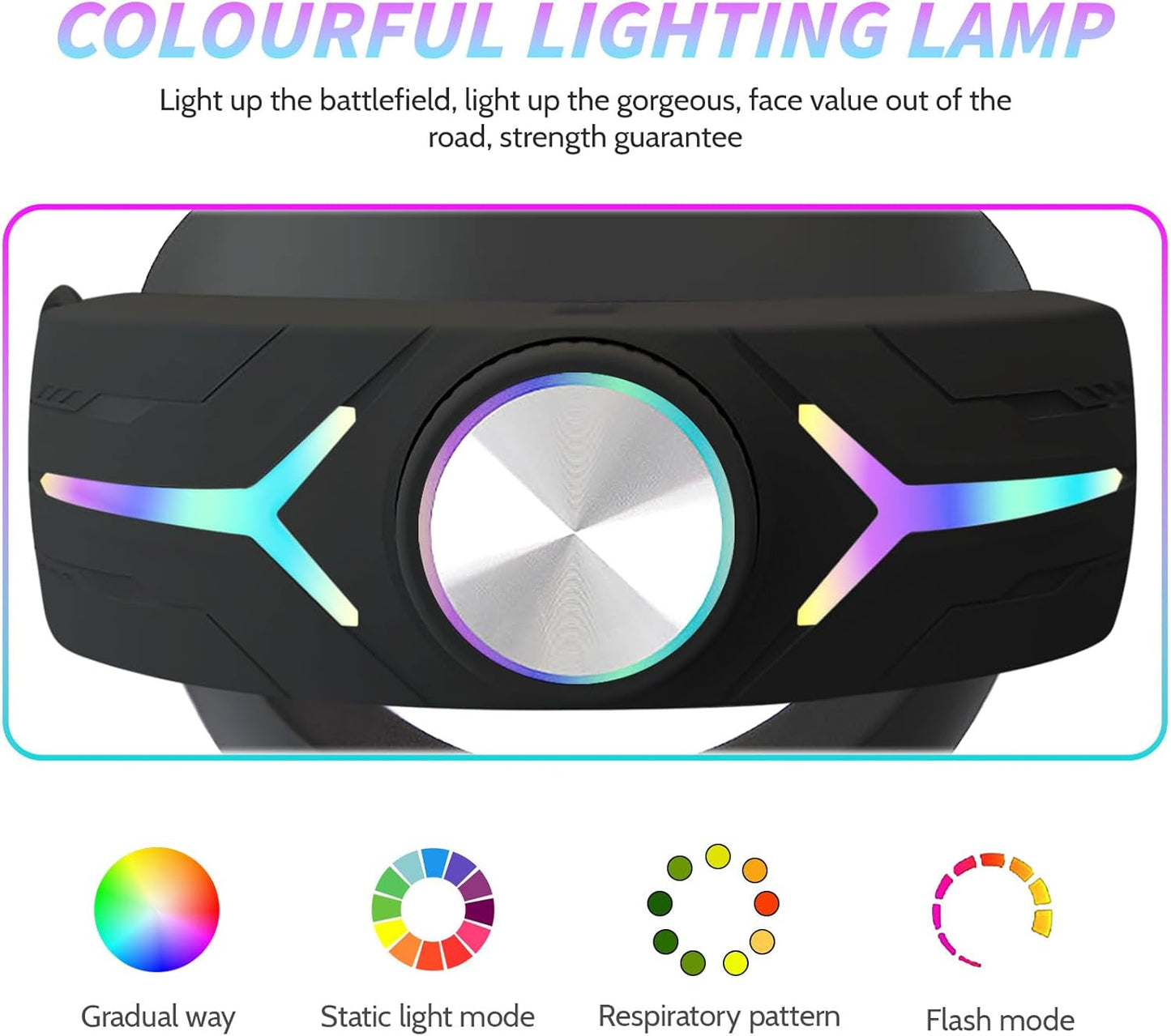 Crspexil Head Strap Battery Pack for Meta Quest 3, with Extended 12000mah Battery Pack,with RGB Light(Compatible with Meta Quest 3S)