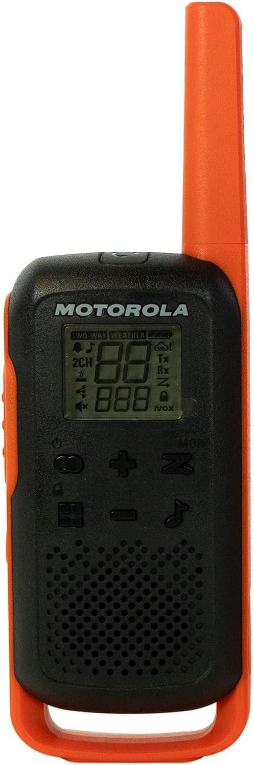 Motorola Solutions Talkabout T275 Rechargeable Radios, 2 Pack with Carrying Case - Orange/Black