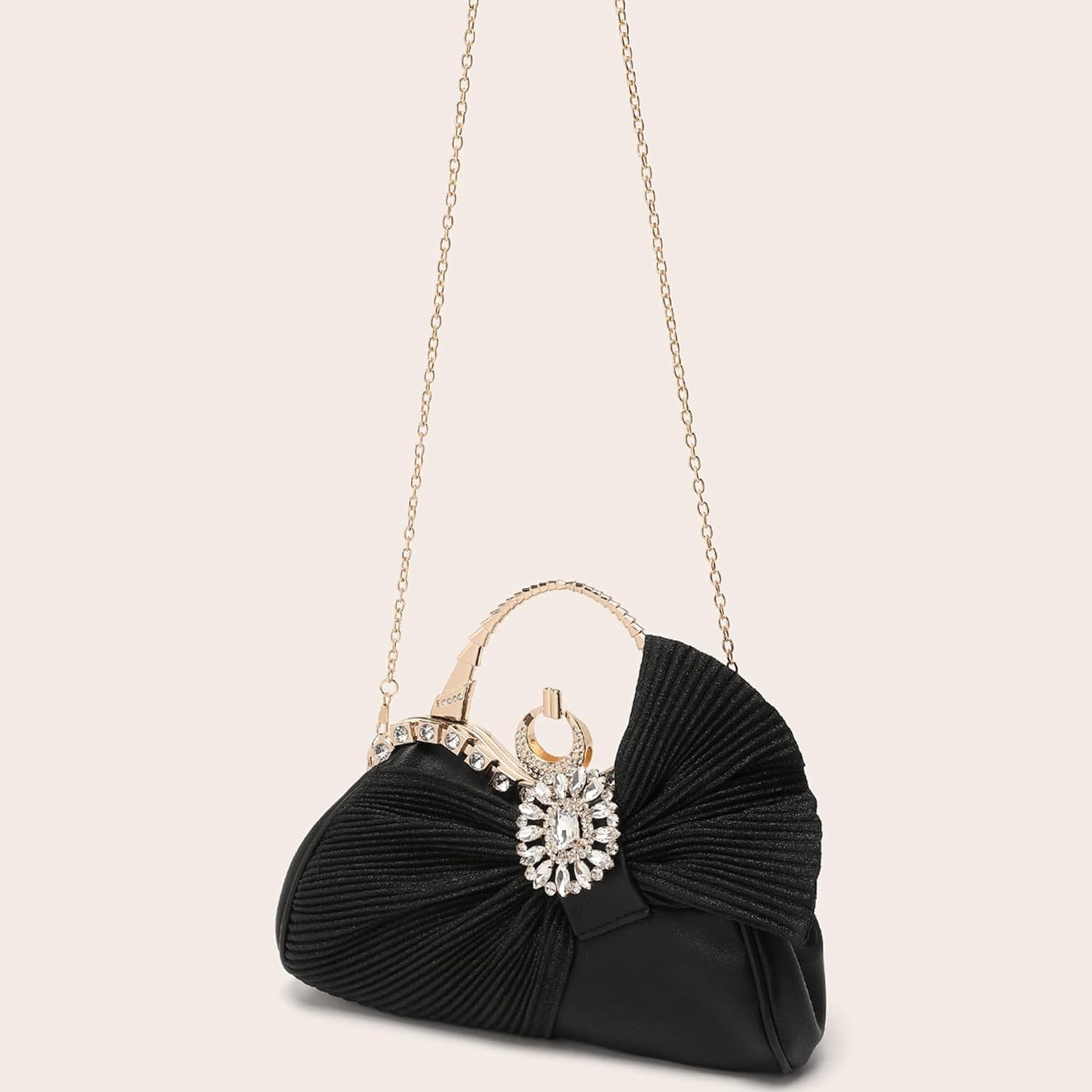 Buric Clutch Purses for Women Rhinestone Evening Handbag Bridal Wedding Prom Purse Formal Party Bow Tie Clutch for Women