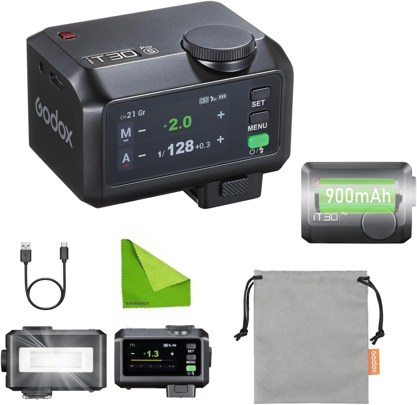 Godox iT30 Pro S iT30Pro-S Godox Flash for Sony Camera,TTL Flash,HSS 1/8000s, 2.4G Wireless Master/Receiver,Compatible with A7CII,A7IV,ZV-E10,A7RV,A7C,A7III,A6700,A6400,ZV-E1,FX3(Black)