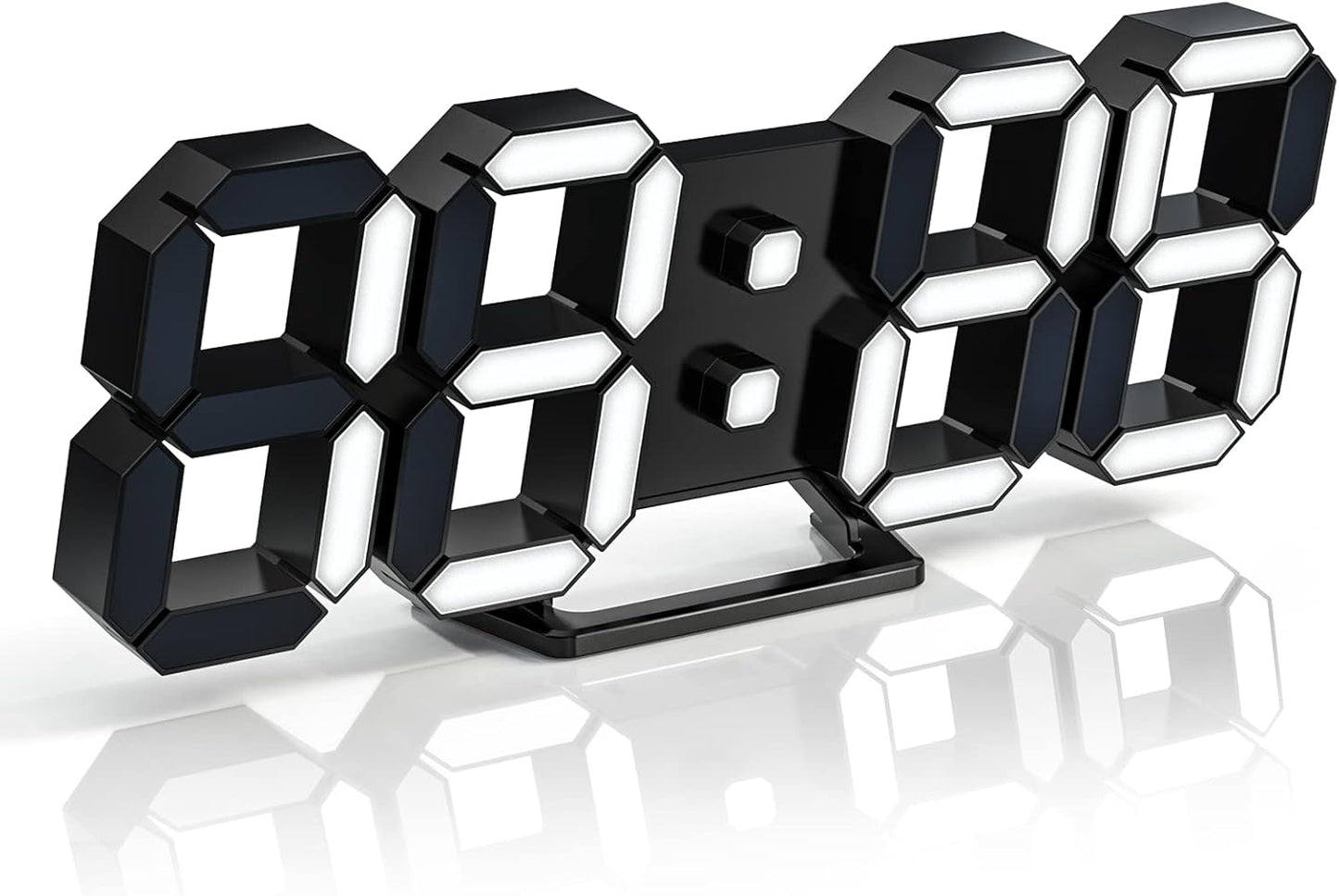 EDUP HOME 3D LED Wall Clock Desk Alarm Clock 7 Colors 9.7" with Remote Control, Digital Alarm Clock Adjustable Brightness Timer 12/24 Hr Time/Date/Temperature for Kid Bedroom/Kitchen/Office