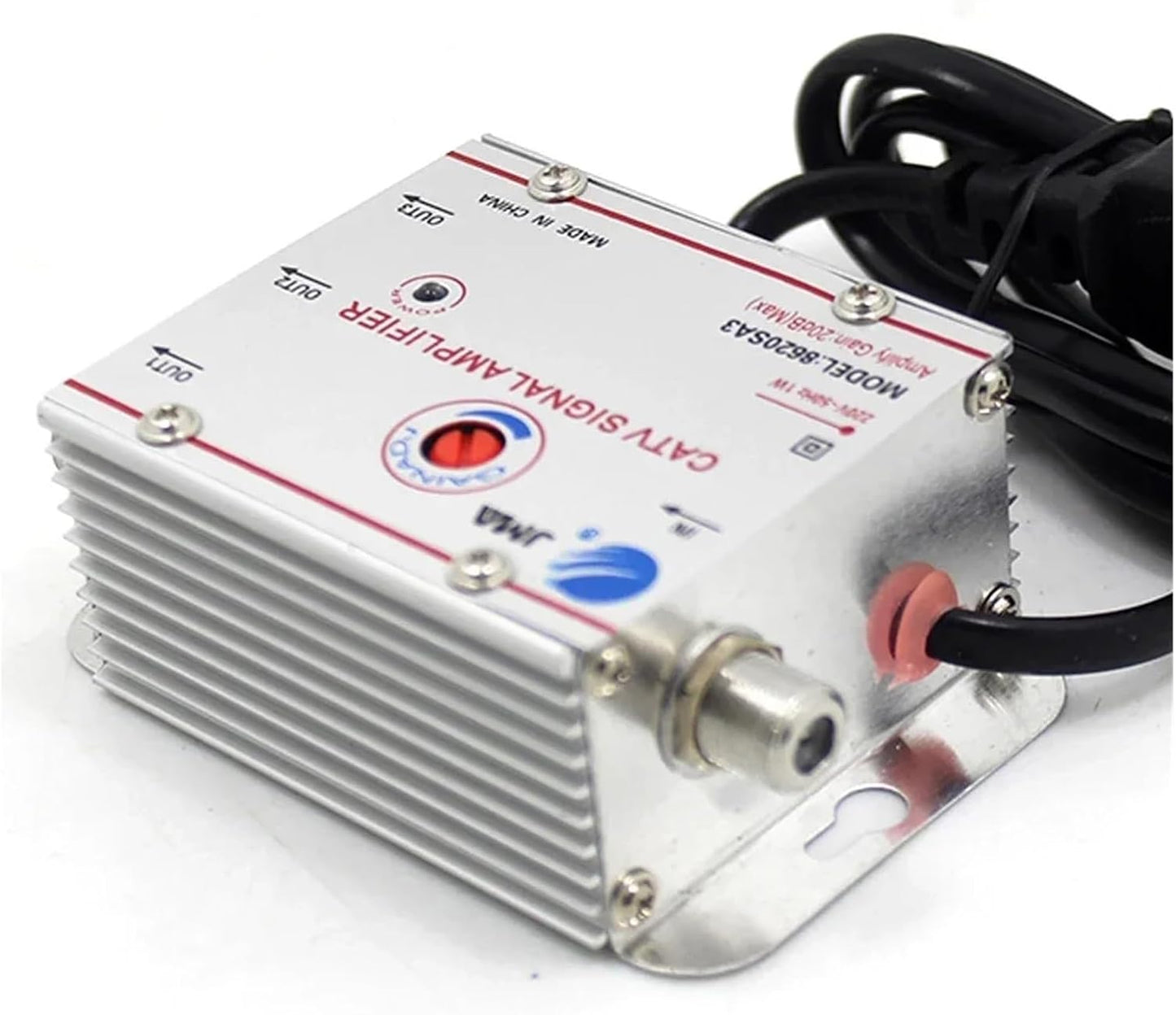 Adjustable 1 in 2/3/4/6/8 Out Cable TV Splitter Amplifier 20dB Digital TV Antenna Signal Booster(1 in 6 Out)