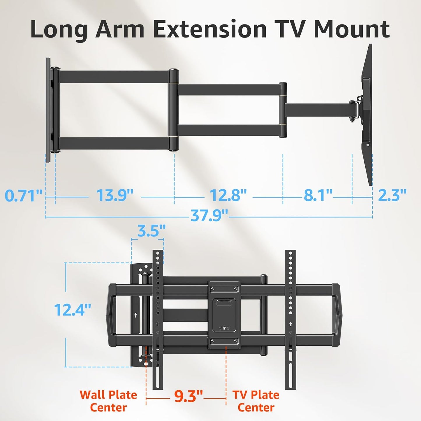 MOUNTUP 37.9" Long Arm TV Wall Mount for Most 42-75 Inch TVs, Full Motion Corner Wall Mount TV Bracket with Extension & Tilt & Swivel Articulating Arm, Max VESA 600x400mm and Up to 99 lbs, MU0047-L
