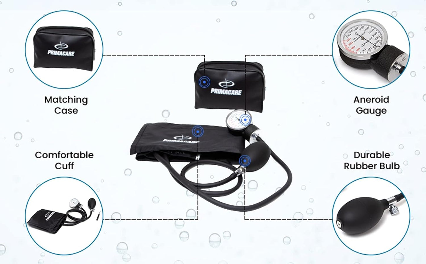 Primacare DS-9192 Aneroid Sphygmomanometer Adult Blood Pressure Kit