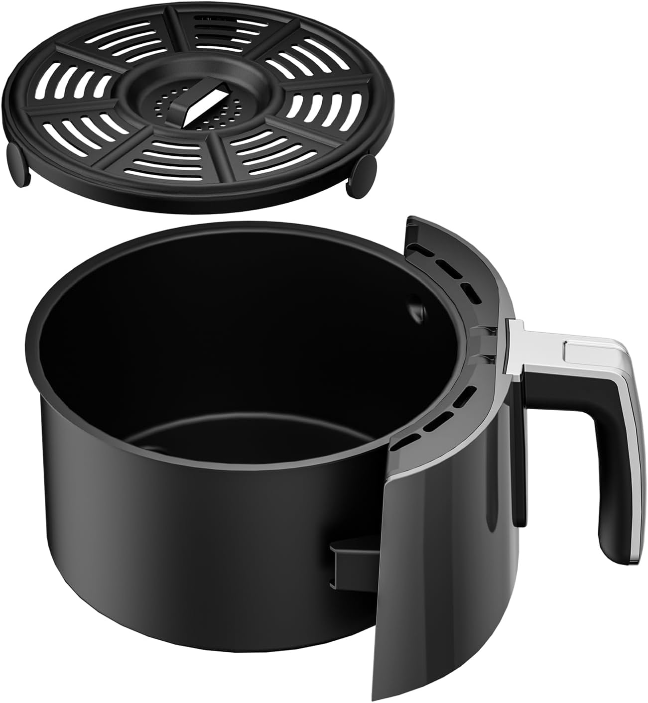 Air Fryer Basket Replacement Basket and Tray for Ninja AF161, Air Fryer Accessories for Ninja AF150 and AF161, Non-Stick Air Fryer Basket with Cover for Ninja AF150 and AF161, Dishwasher-Safe Basket