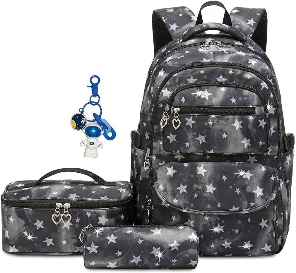 3Pcs Daisy Prints Backpack for Girls Bookbag set Primary School Daypack Elementary Students Knapsack with Lunch Box