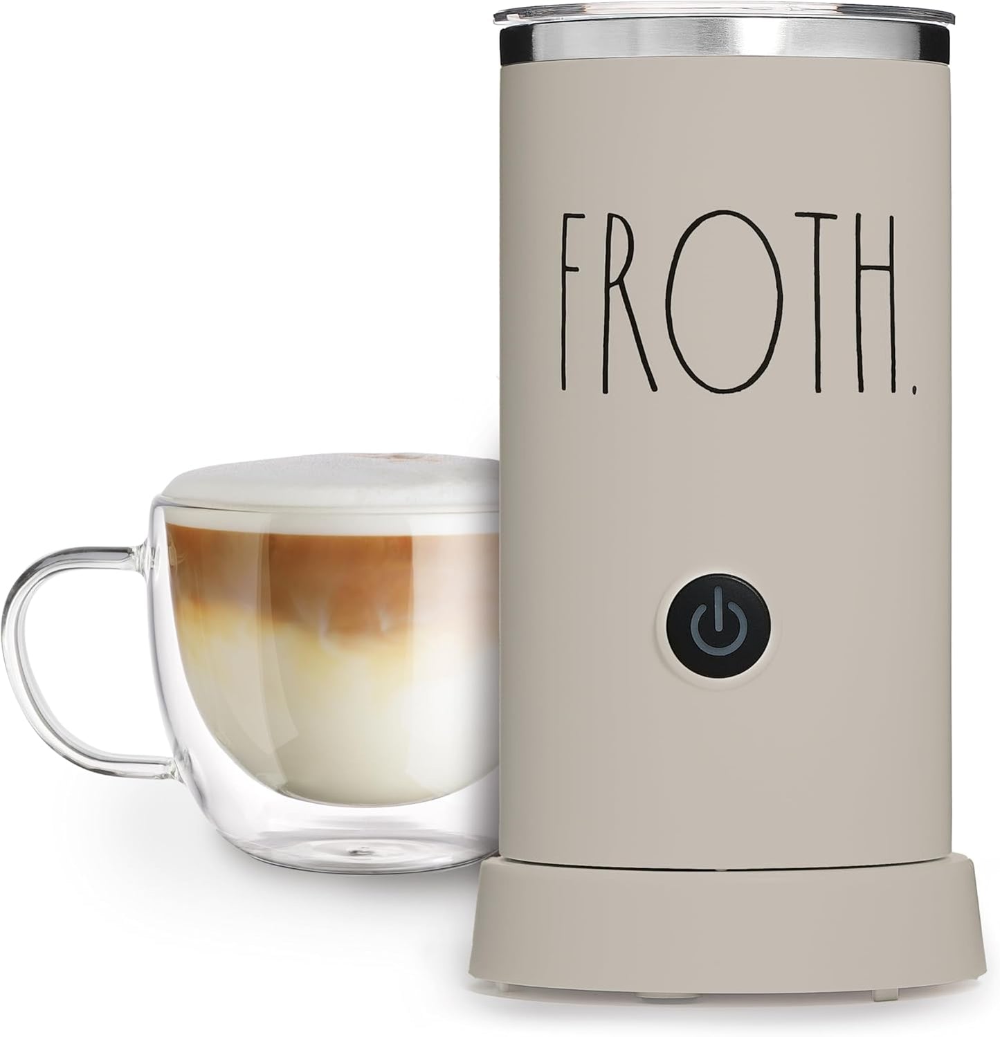 Rae Dunn - Electric Milk Frother - Elegant Automatic Milk Steamer and Frother, Milk Warmer, Hot and Cold Frothing Machine for Coffee, Latte, Cappuccino, Macchiato,