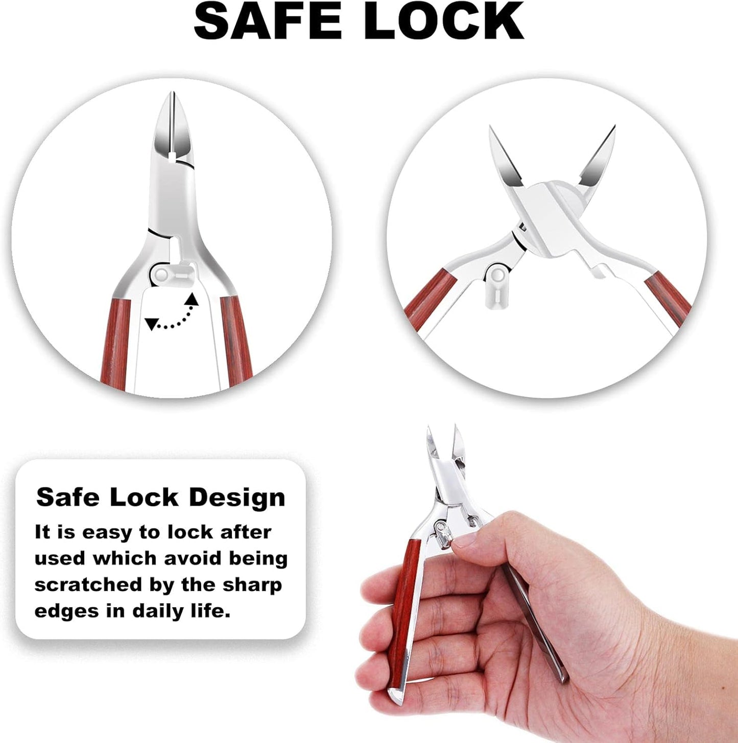 Podiatrist Toenail Clippers for Thick Nails, Moosec Pedicure Clippers Toenail Cutters, Professional Thick & Ingrown Toe Nail Clippers for Men, Women, Seniors