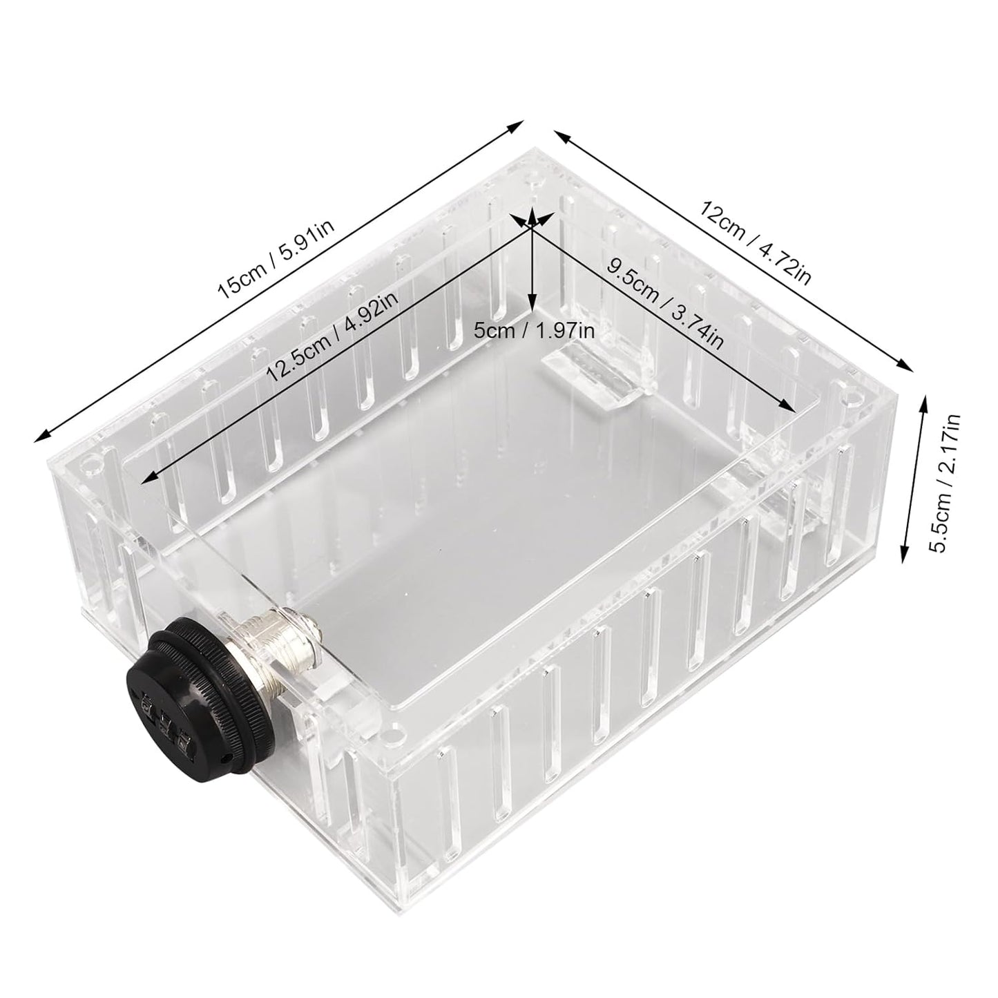 Universal Thermostat Guard Lock Box Small Clear Thermostat Cover with Combination Lock Fits Thermostats 4.92 X 3.74 X 1.97in or Smaller