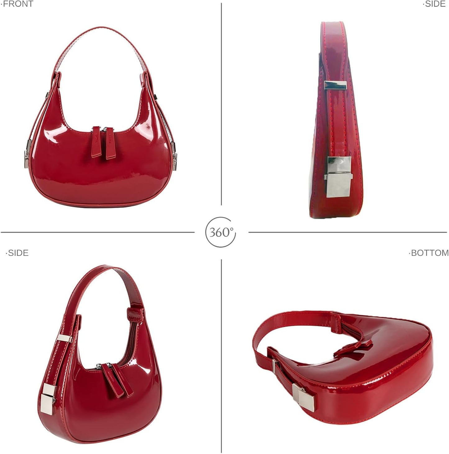 Prpeko Shoulder Bag Crescent Retro Y2k Hobo Handbags 90s Underarm Purse Bag Fashion Clutch Purses for Women