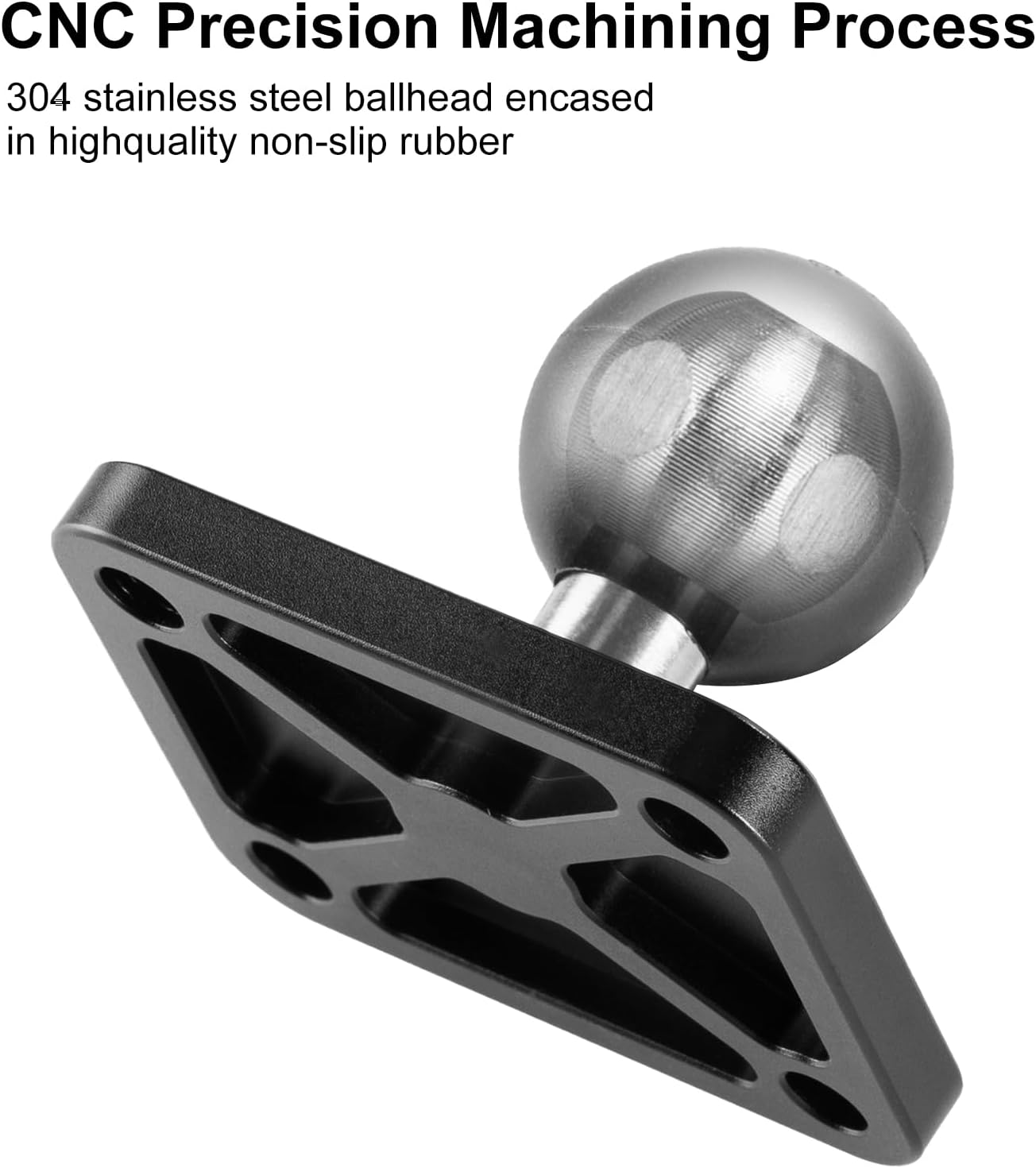 FANAUE Aluminum1'' Ball Mount Base with 4-Hole AMPS Square Plate & 1" Ball Adapter Compatible RAM Mount B Size Double Socket arm and Bike Motorcycle Phone Holder
