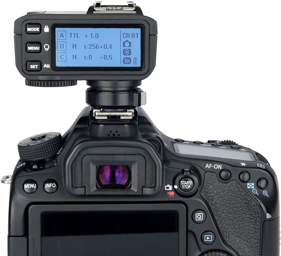 Godox X2T-C TTL Wireless Flash Trigger for Canon, 1/8000s HSS Bluetooth Connection Supports iOS/Android App Controller, TCM Function, 5 Separate Group Buttons, New Hotshoe Locking, New AF Assist Light - PuriLite