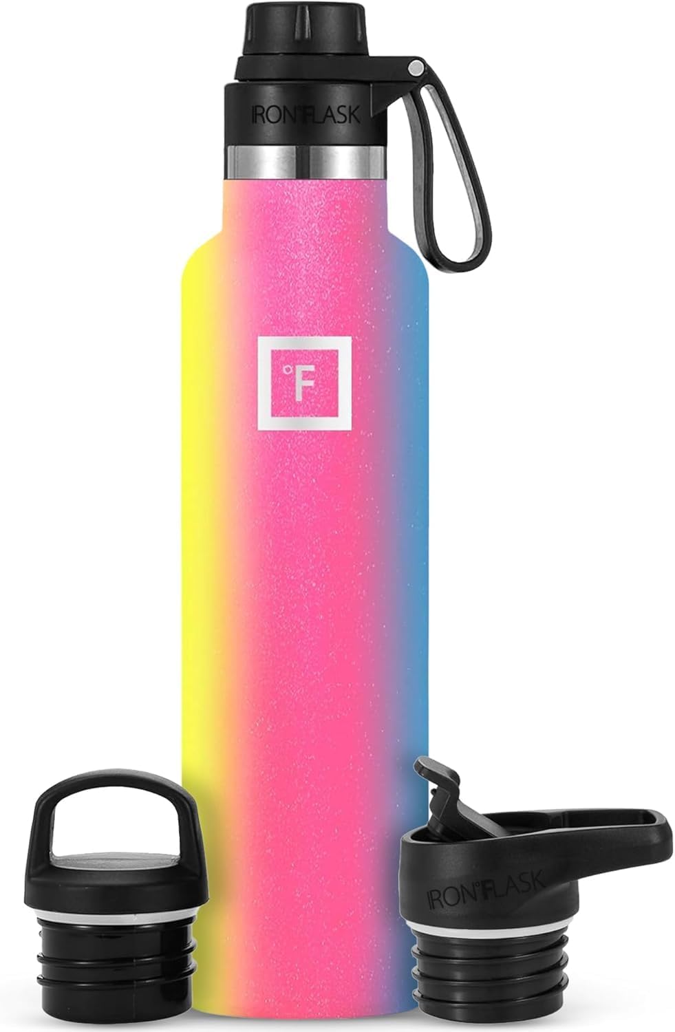 Camping & Hiking Hydration Canteens - 24oz 3 Lids (Narrow Straw/Spout Lid) Leak Proof Vacuum Insulated Stainless Steel - Hot & Cold Double Walled Sports Water Bottle