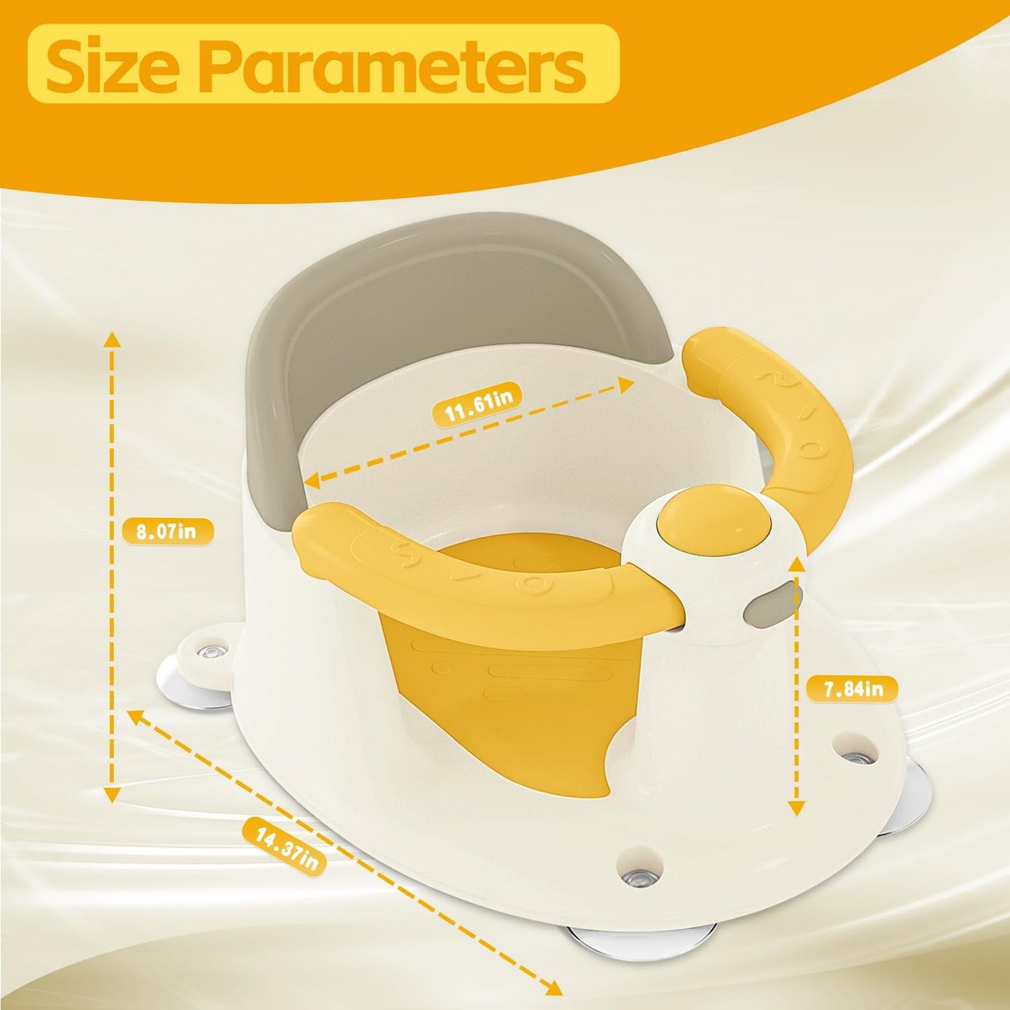 Baby Bath Seat for Babies 6 Months & Up, Bath Seats for Babies Sitting Up, Open Design Bathtub Seat for Baby, Non-slip, Compact Toddler Bath Seat.