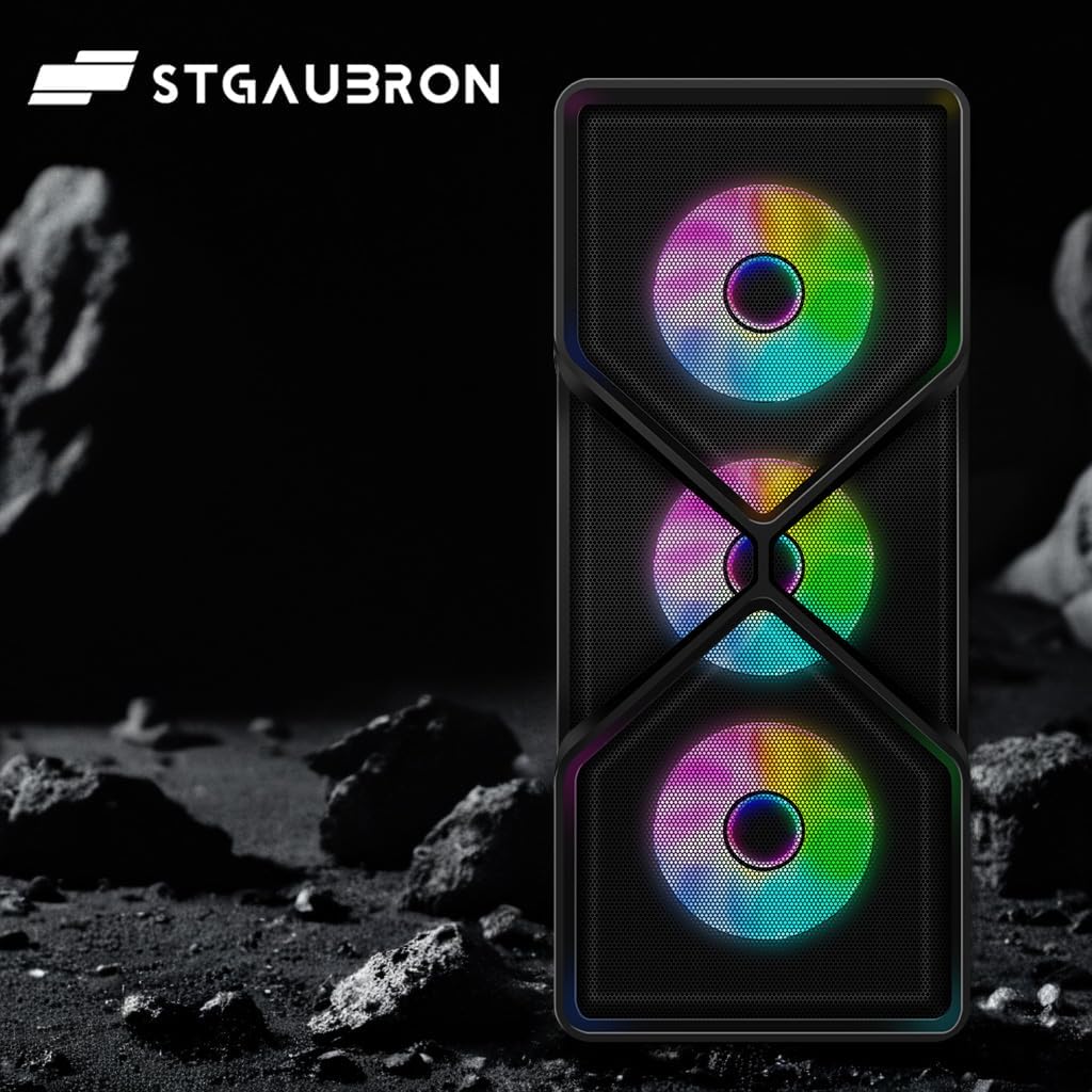STGAubron Gaming PC Computer Desktop, GeForce RTX 2060 Super, Intel Core i7 8th up to 4.1GHz, 16G DDR4, 1T SSD, 600M WiFi, BT 5.0, RGB Fan x6, Windows 11 Home