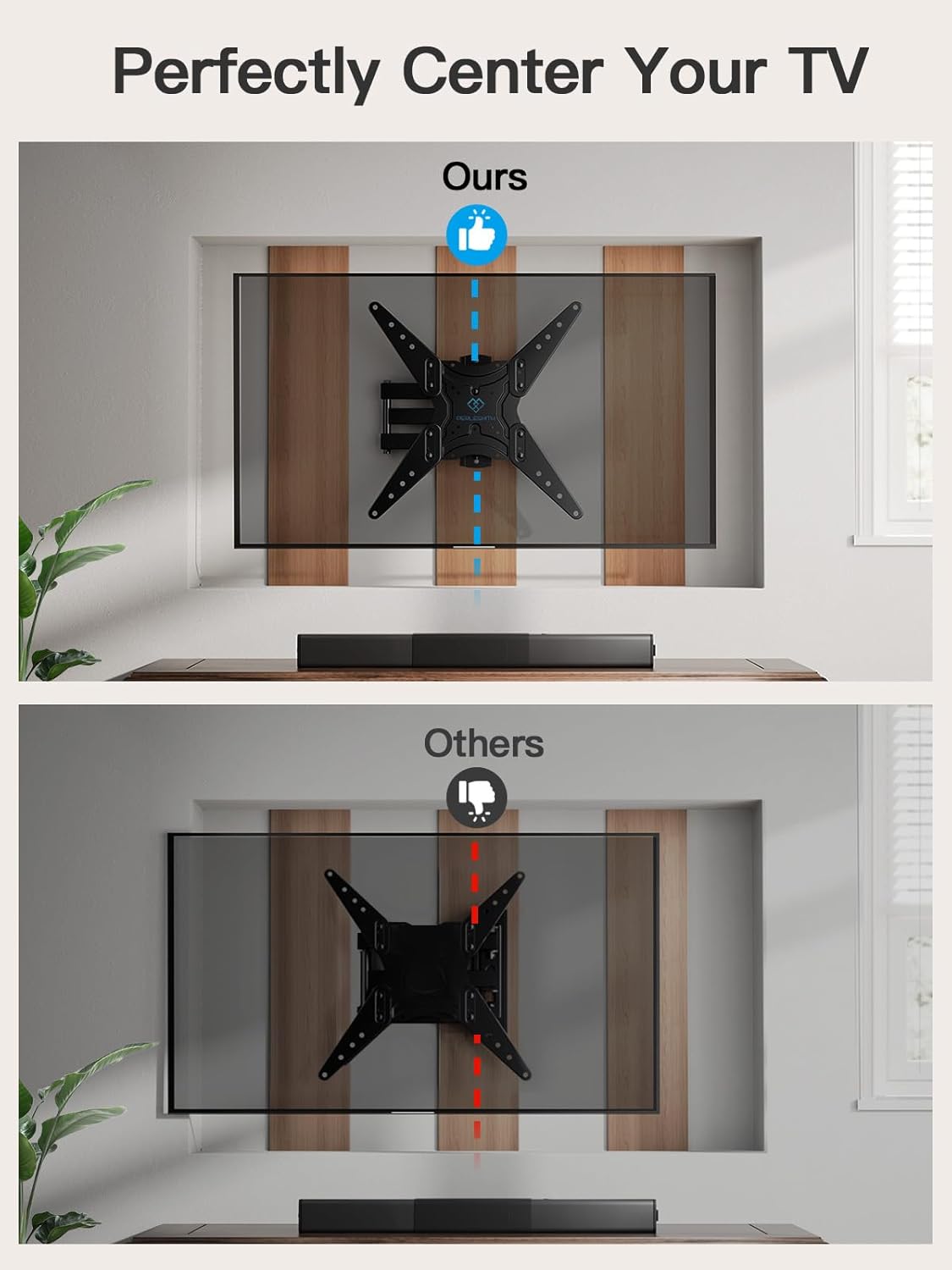 PERLESMITH Full Motion TV Wall Mount for 26-60 Inch Flat, Curved, LED, LCD, OLED, 4K TVs with Tilt, Swivel, Extension, Level, Articulating Arms TV Bracket VESA 400x400, Corner TV Mount up to 77 lbs