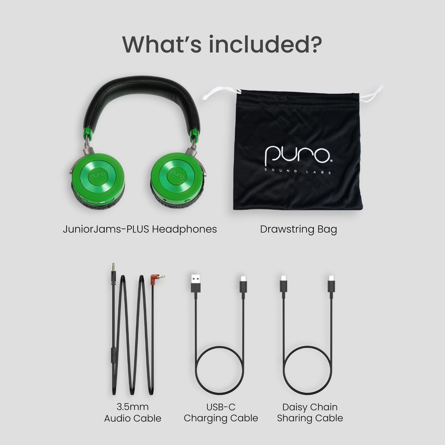 JuniorJam Plus Volume Limiting Headphones for Kids, Foldable & Adjustable Bluetooth Headphones, 22-Hour Battery Life USB-C Charging (Black)