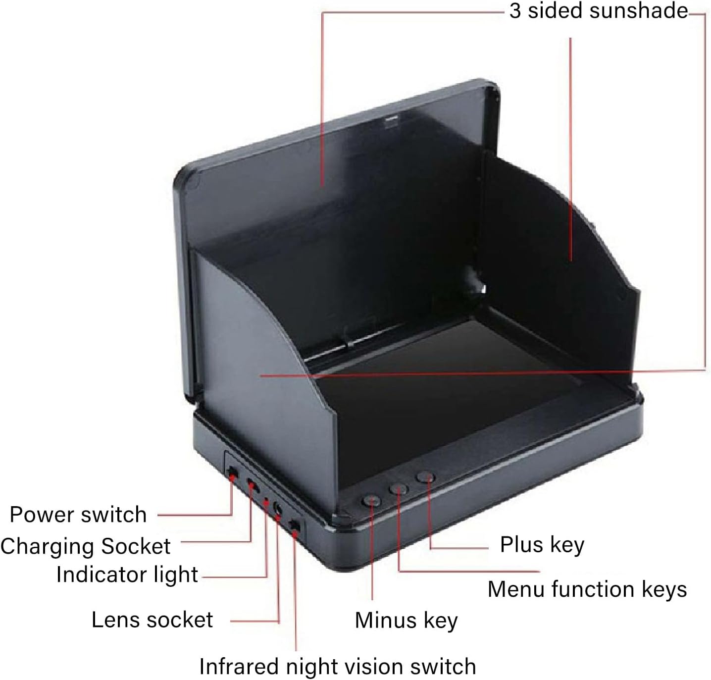 Tiiyee Underwater Fishing Camera, 15M Cable 1080P High Definition 4.3In Visible Large Screen Video New Model Camera Fish Finder Portable Monitor LCD Display for Ice Lake Boat Kayak