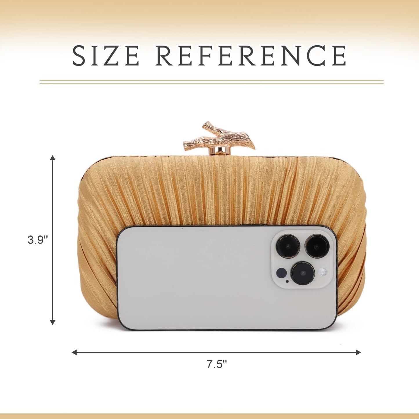 Clutch Purses for Women Evening Bag Pleated Clutch Bag with Chain Party Purses Handbag for Cocktail/Prom/Party/Wedding/Formal