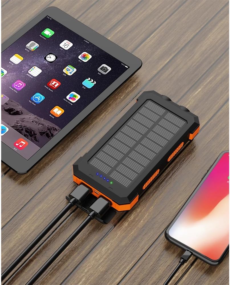Solar Power Bank 20000mAh Portable Charger for Camping Essentials, USB C in&Out 5V3A Powerbank Fast Charging External Battery Pack for iPhone 17 Pro Max Air 16 15 14 13 12 and Android Cell Phone