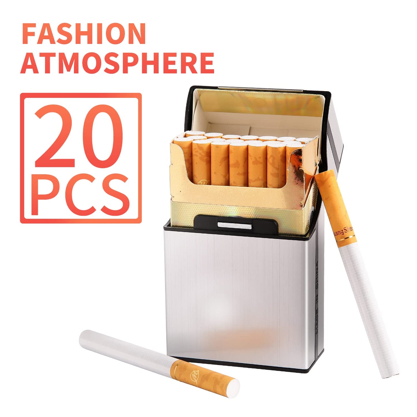 3 Packs Aluminum Cigarette Case, Holder & Tin - Metal Pocket Cigar & Tobacco Box for Men & Women - Gray/Silver/Rose Gold/Champagne