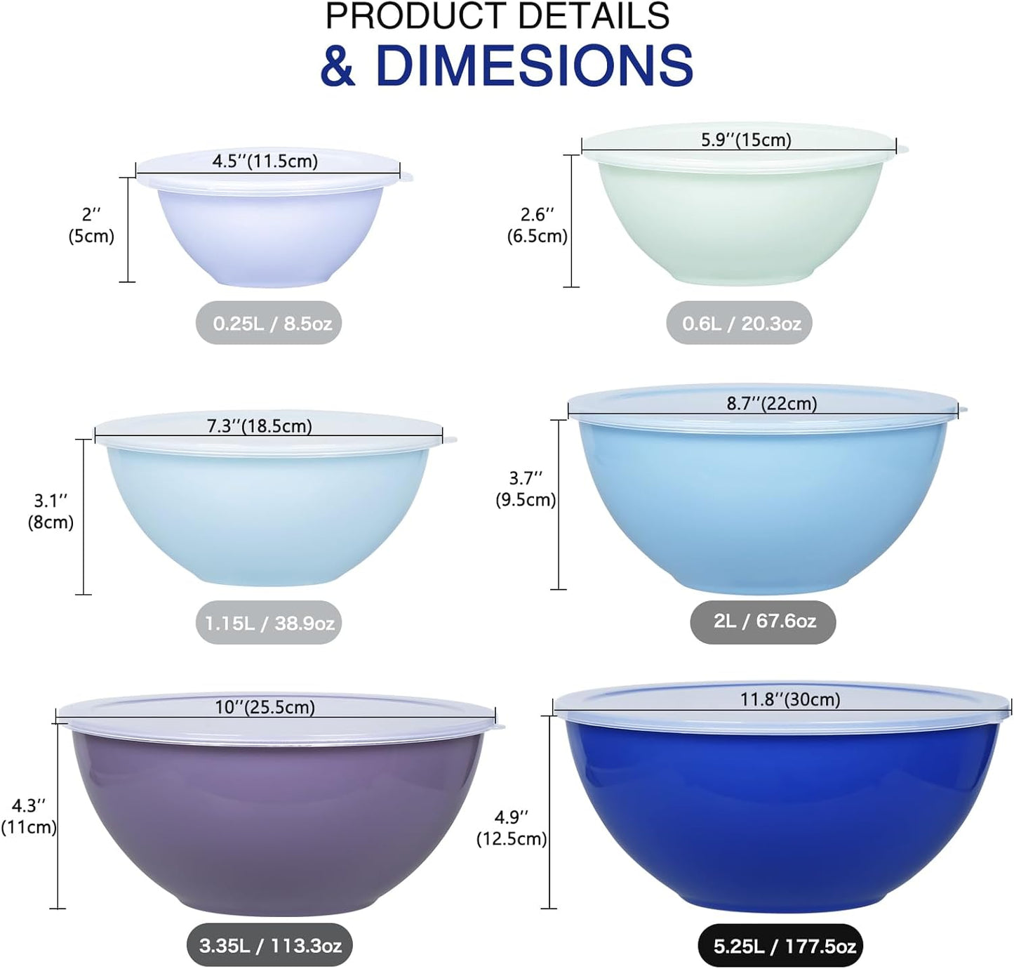 Purilite Select Plastic Mixing Bowl Set