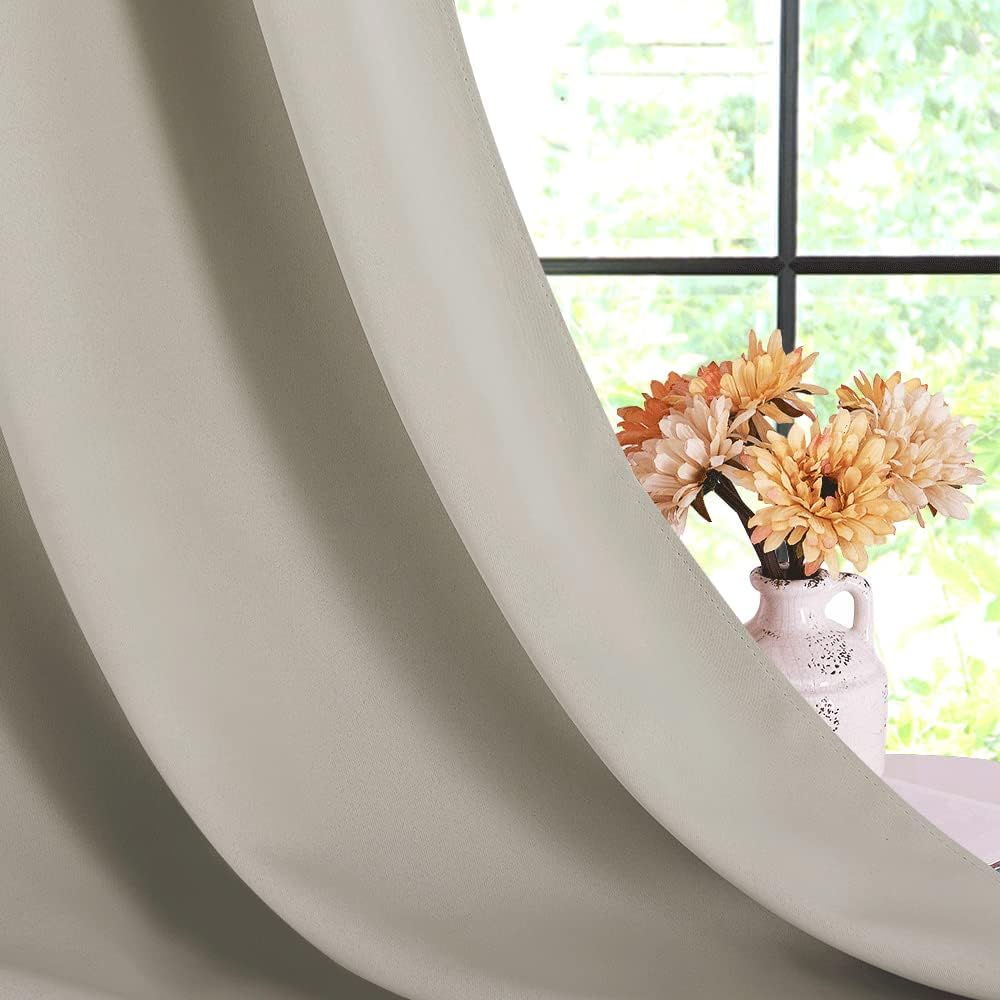 NICETOWN Blackout Curtains 2 Panels for Bedroom- Thermal Insulated Grommet Blackout Curtains 63 Inches Long for Living Room/Kitchen Rideaux occultants (2 Panels, W42 x L63 -Inch,Grey) - PuriLite