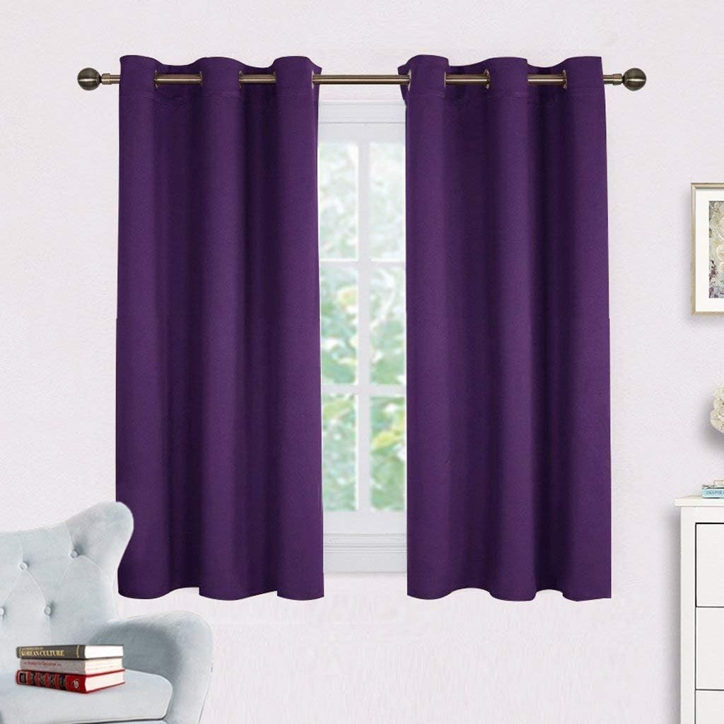 NICETOWN Blackout Curtains 2 Panels for Bedroom- Thermal Insulated Grommet Blackout Curtains 63 Inches Long for Living Room/Kitchen Rideaux occultants (2 Panels, W42 x L63 -Inch,Grey) - PuriLite