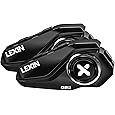 XGP X10 Mesh Motorcycle Bluetooth Headset – 10 Riders Group Intercom 3000m Range, Bluetooth 5.3 Helmet Communication System with Audio Multitasking, Music Sharing & IP67 Waterproof (2 Pack) - PuriLite