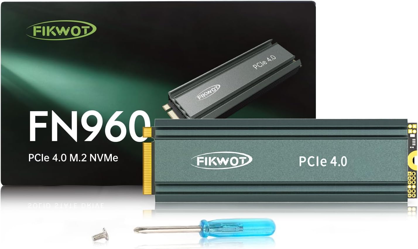 Fikwot FN970 2TB M.2 2280 PCIe Gen4 x4 NVMe 1.4 Internal Solid State Drive with Heatsink - Speeds up to 7,400MB/s, Configure DRAM Cache, Compatible PS5 Internal SSD