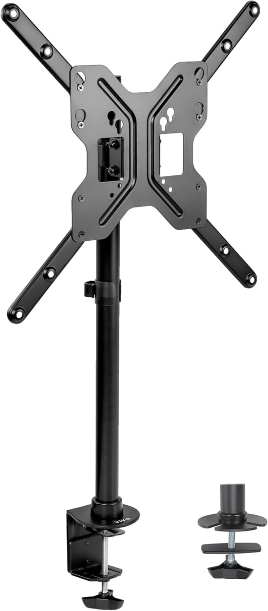 VIVO Ultra Wide TV Desk Mount for up to 55 inch Screens Weighing 29.9kg, Full Motion Height Adjustable Single Television Stand, Black, STAND-V155C