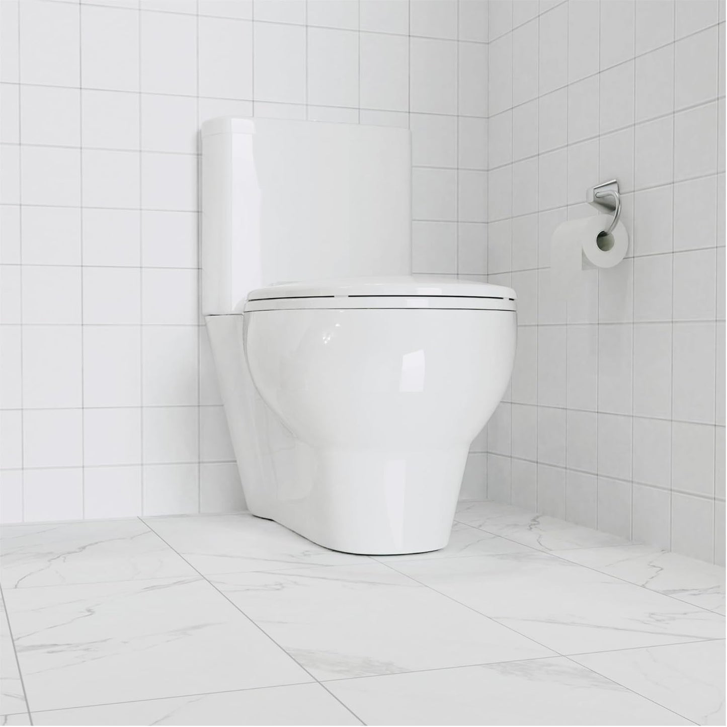 White Elongated Toilet Seat, Slow Close Toilet Cover Seat for Easy Clean and Stain-Resistant, Plastic Toilet Seat with Cover, Quick-Release Hinges and Quick-Attach Hardware