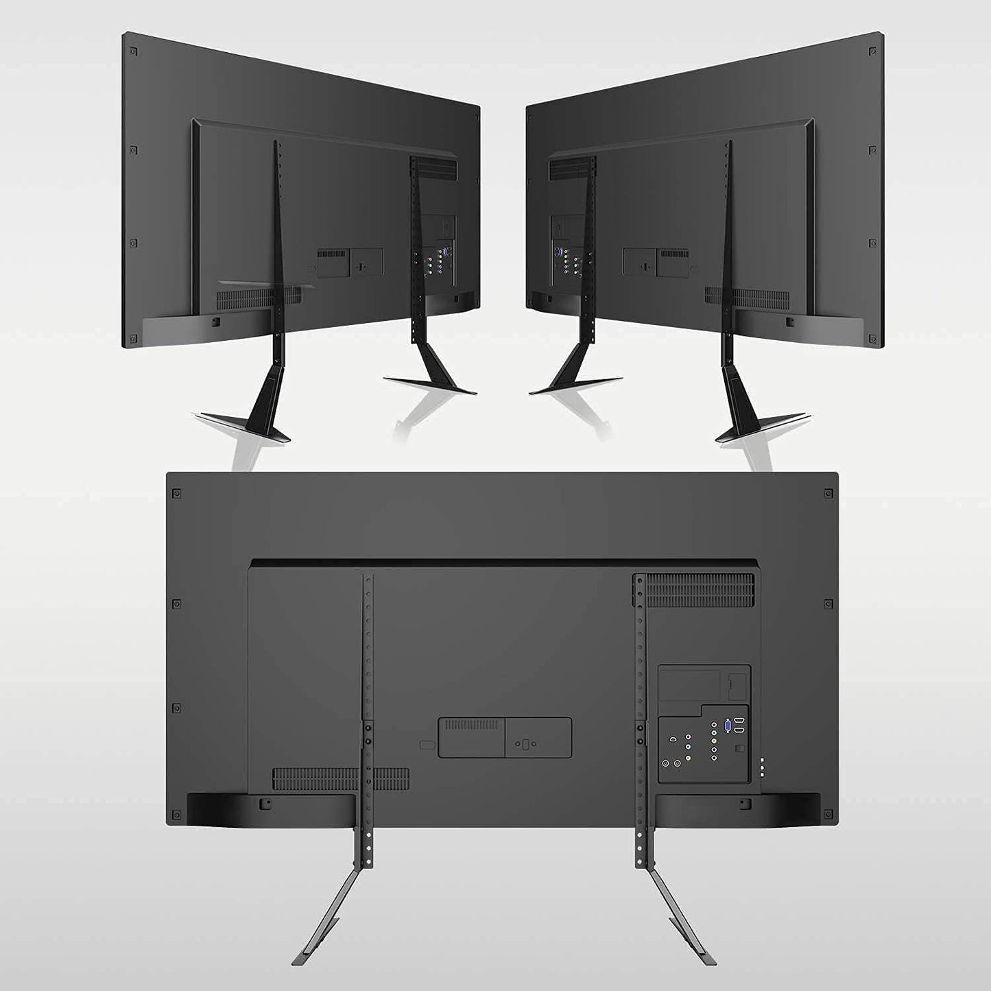 Suptek Universal TV Stands, Table Top TV Stand, Pedestal TV Stand for Most 17"-55" Screens, Height Adjustable TV Base Stand with Tempered Glass Base and Wire Management, Hold up to 40kg, VESA 75/400mm